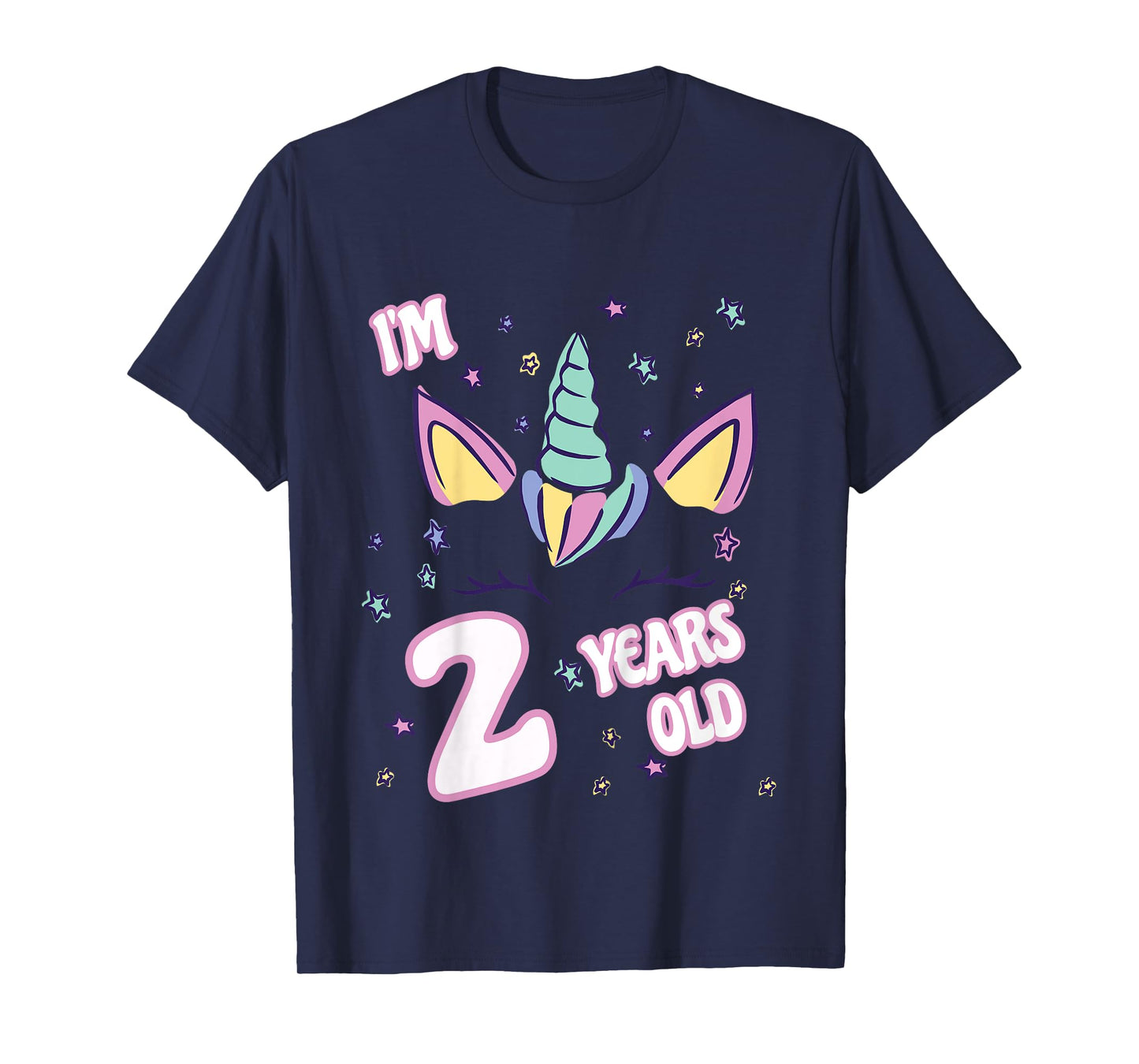 Unicorn 2nd birthday i'm 2 years old girl unicorn design T-Shirt