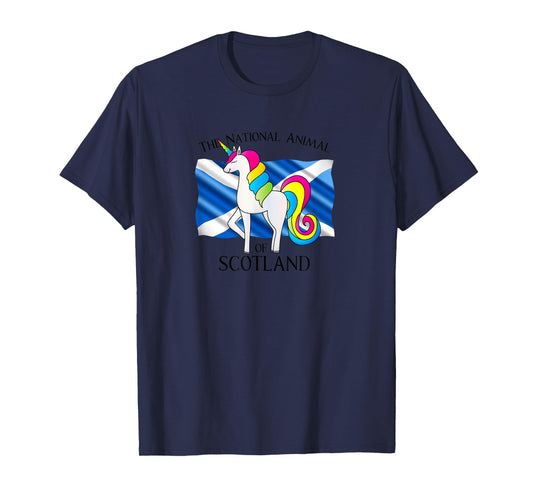Unicorn The National Animal Of Scotland Scottish Flag T-Shirt