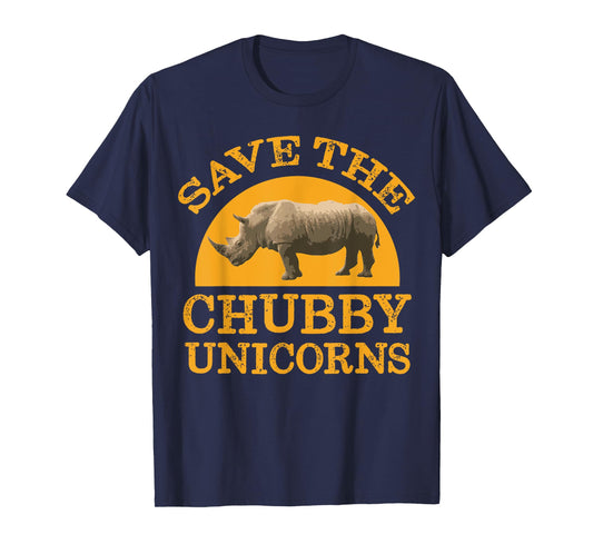 Save The Chubby Unicorns Rhino Endangered Awareness Tshirt