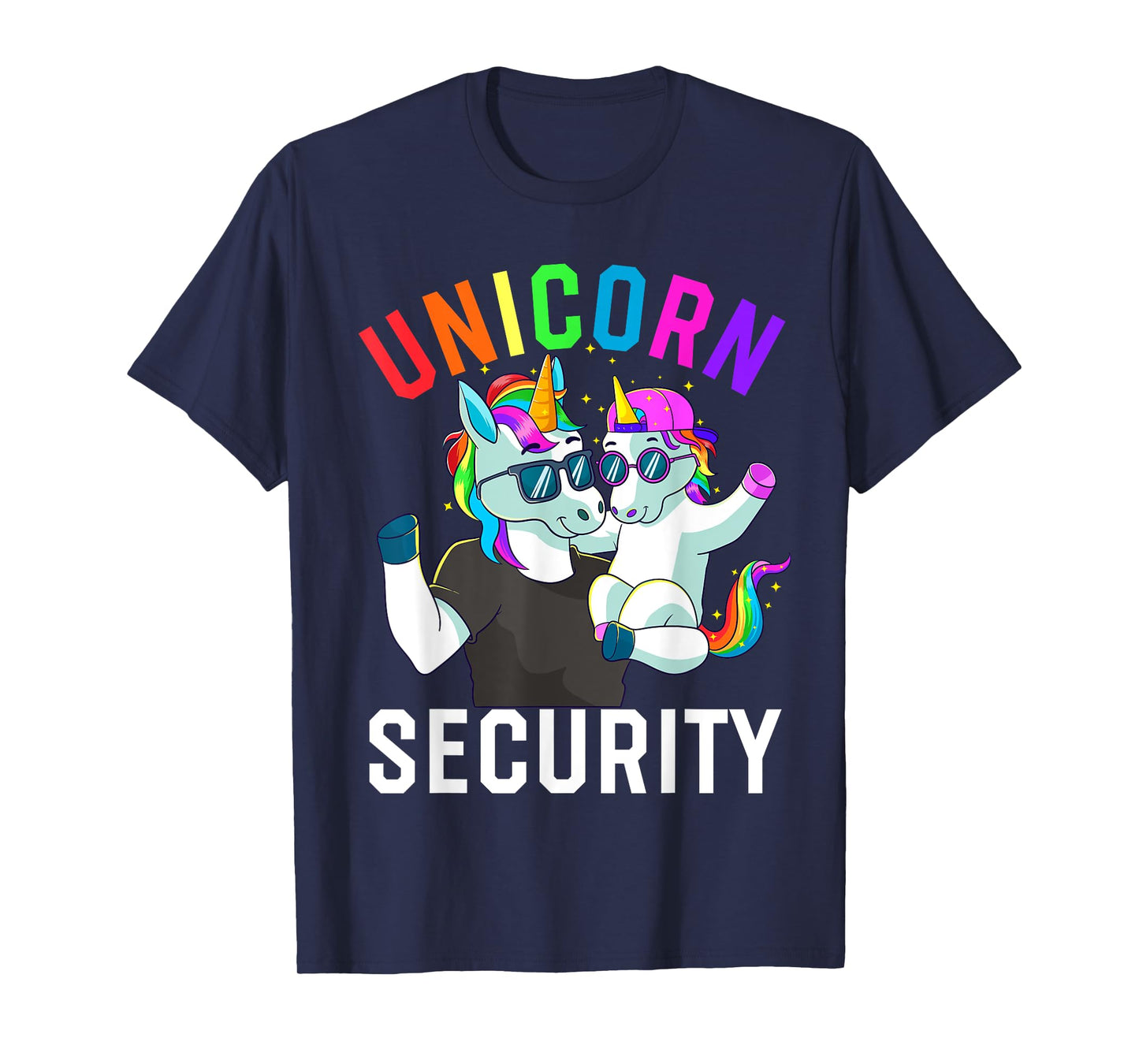 Unicorn Security Boy Brother Baby Sister Dad Family Birthday T-Shirt