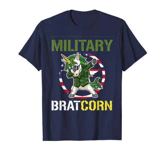 Purple Up Dabbing Bratcorn Unicorn Military Child Month Girl T-Shirt