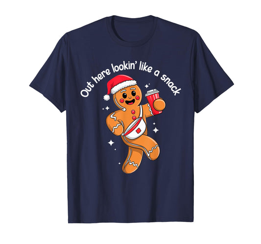 Out Here Looking Like A Snack Funny BouJee Xmas Gingerbread T-Shirt