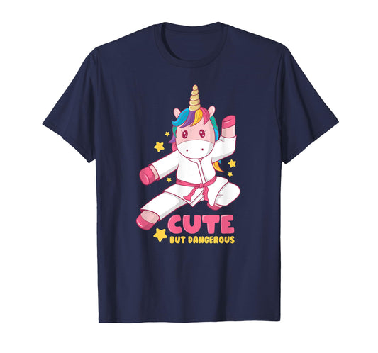 Cute But Dangerous Funny Girls Karate Unicorn Love T-Shirt