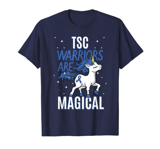 Tuberous Sclerosis Complex TSC Magical Unicorn Blue Ribbon T-Shirt