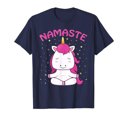 Unicorn Yoga Shirt Girls Magical Unicorns Sukhasana Namaste T-Shirt