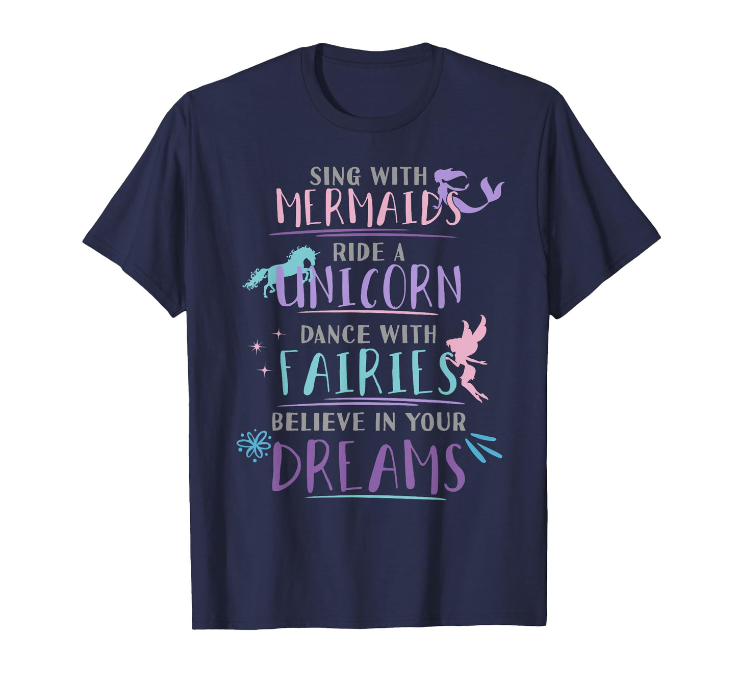 Cute Mermaid Unicorn Fairy T-Shirt Enchanted Girls T-Shirt