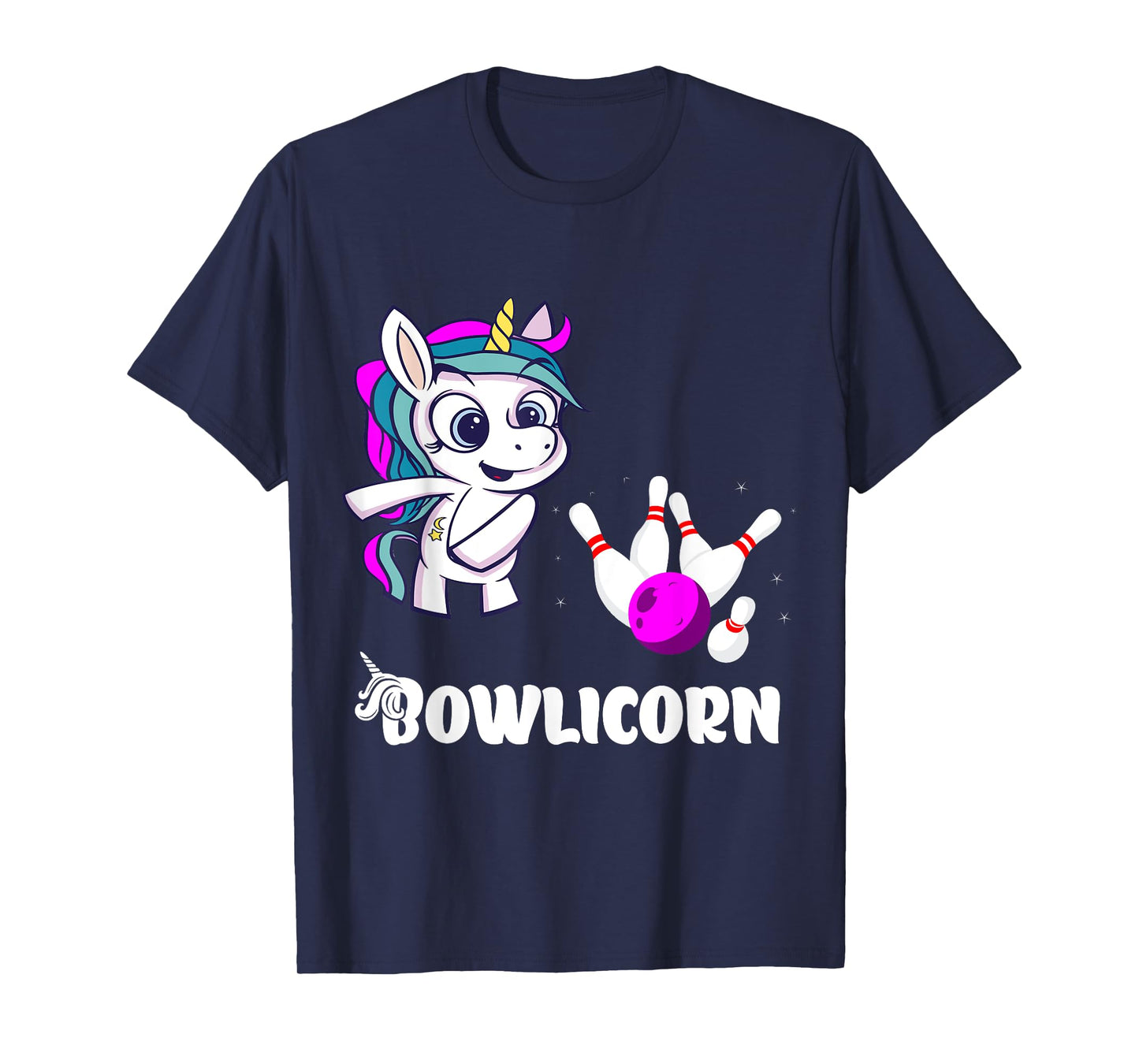 Unicorn Bowling Pin Strike Bowling Bowler Bowling Team T-Shirt
