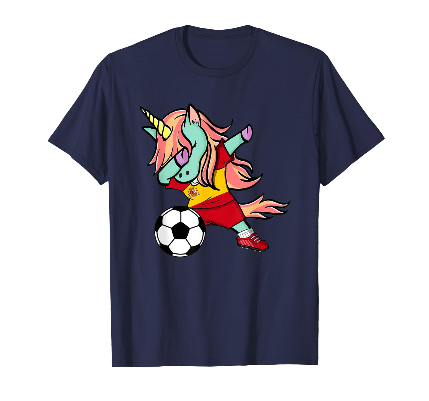Dabbing Unicorn Soccer Spain Jersey Shirt Spanish Football T-Shirt