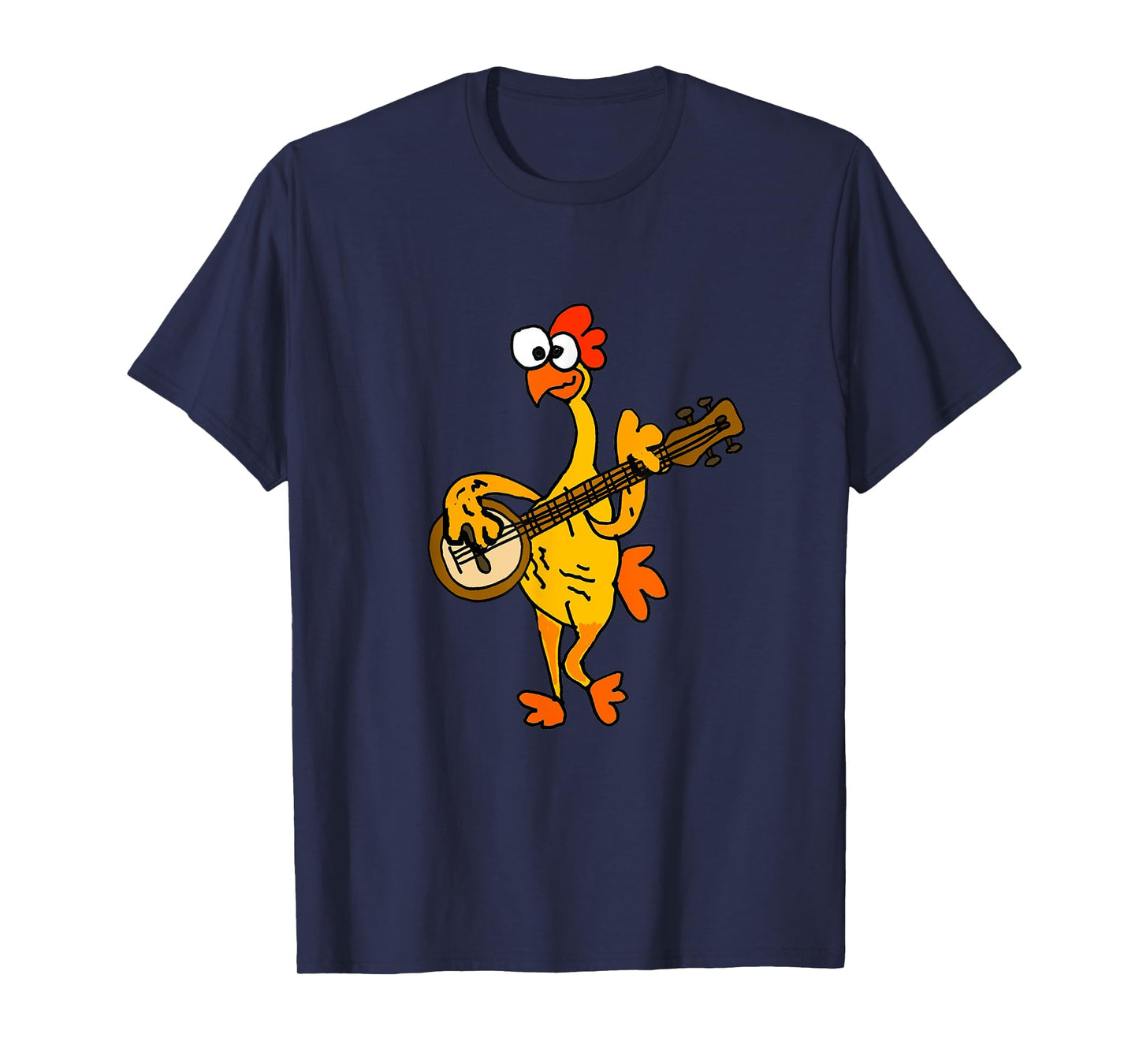 Smileteestank Funny Rubber Chicken Playing Banjo Cartoon T-Shirt
