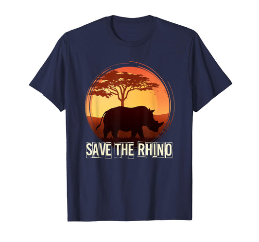 Africa Zoo Keeper Rhinoceros Tees Unisex-Adults Black Animal Pattern T-Shirt Small