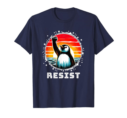 Resist Penguin Activism Graphic Design Penguins Resist T-Shirt