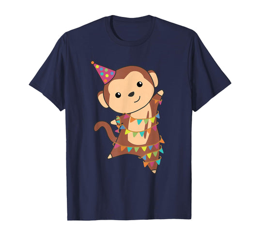 Cute Animals For Every Child's Birthday Birthday Monkey Kids T-Shirt
