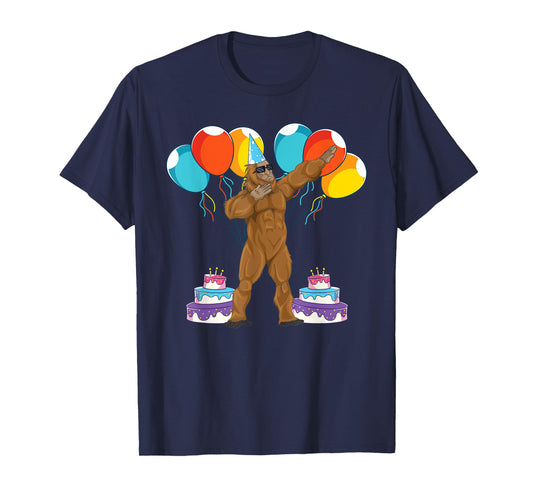 Birthday Party Celebration Cryptid Sasquatch Dabbing Bigfoot T-Shirt