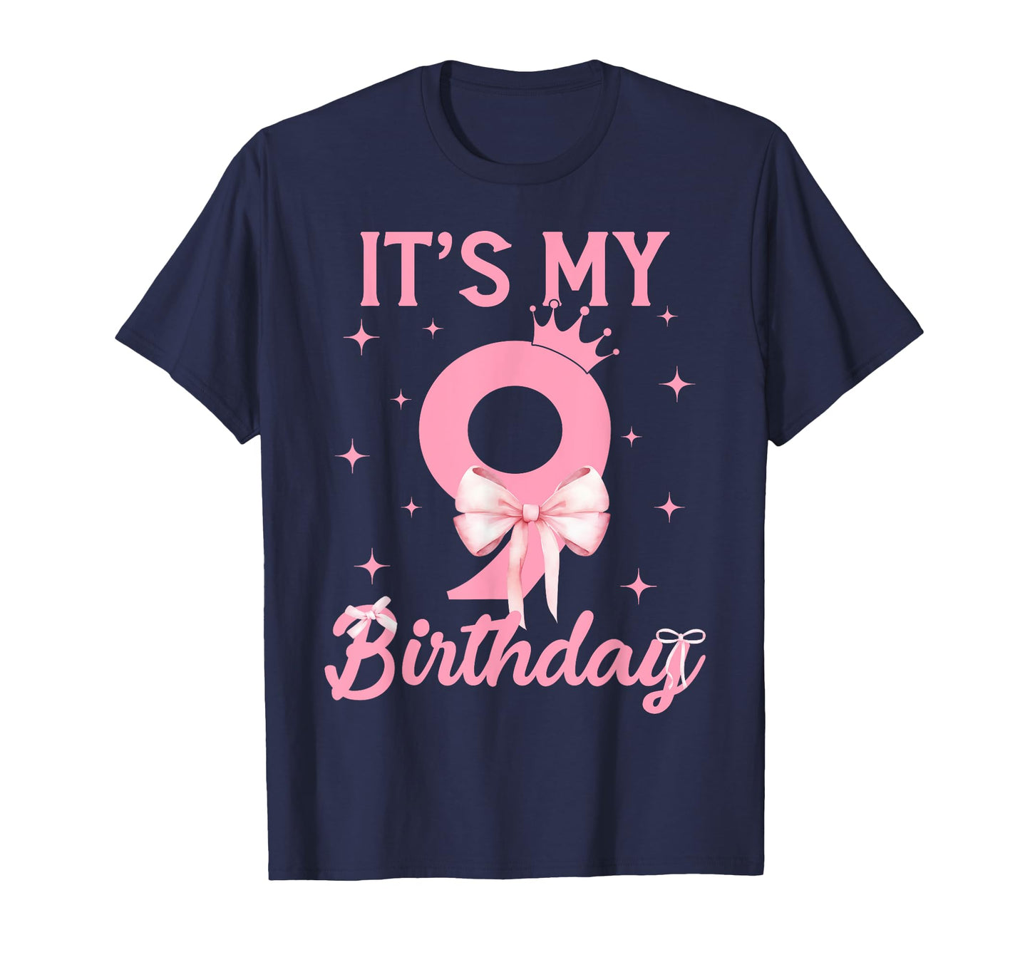 It's My 9th Birthday Girl Coquette Bow 9 Year Old Aesthetic T-Shirt