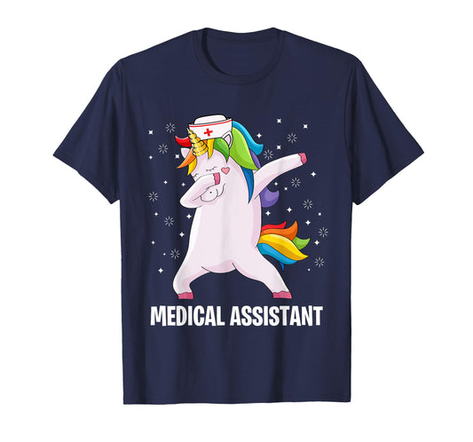 Funny MA Certified Medical Assistant Dabbing Unicorn T-Shirt