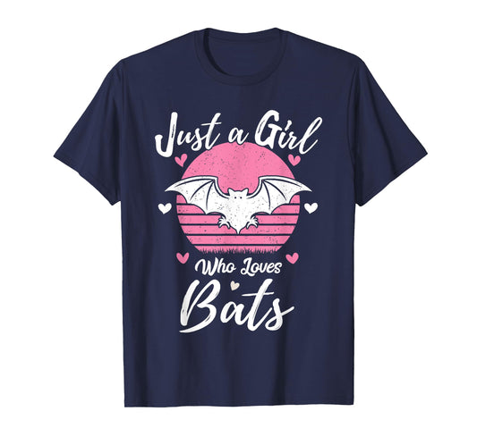 Women Girls Bat Lover Gift Just A Girl Who Loves Bats T-Shirt