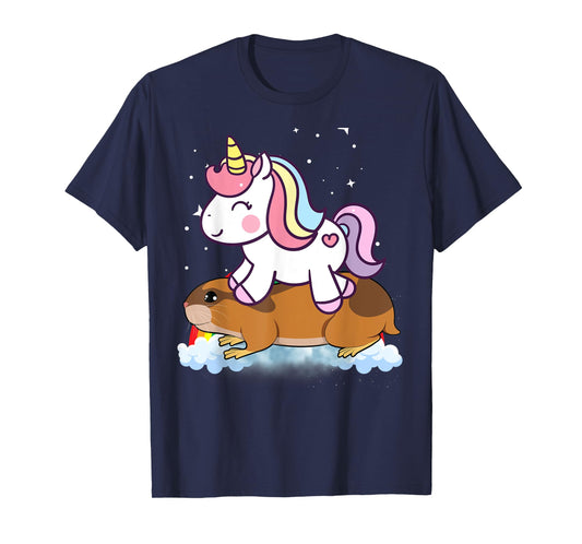 Unicorn Riding Lemming Boys Girls Men Women Kids Rainbow T-Shirt