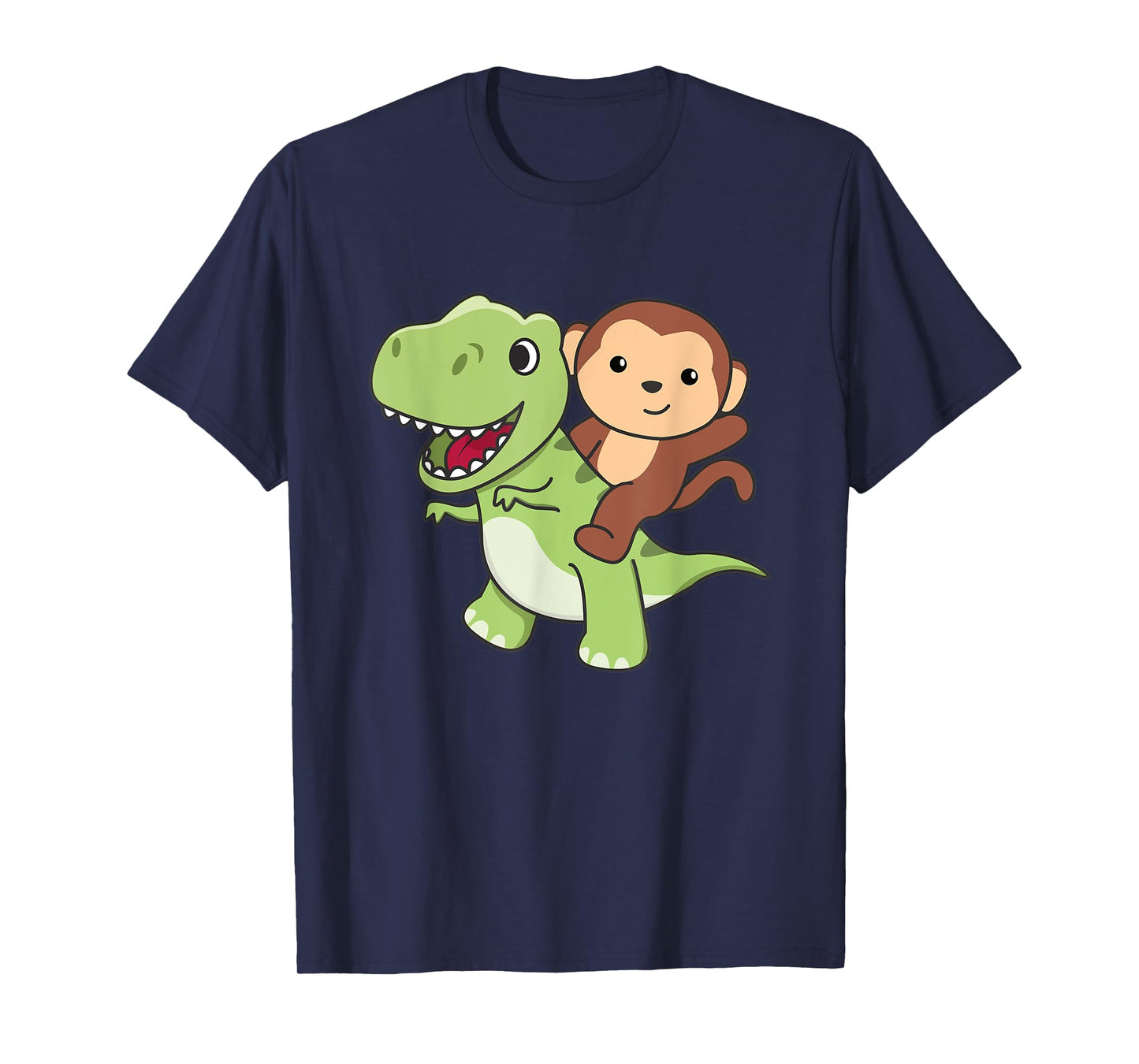 Monkey Rides On T-rex Cute Tyrannosaurus With Monkeys T-Shirt