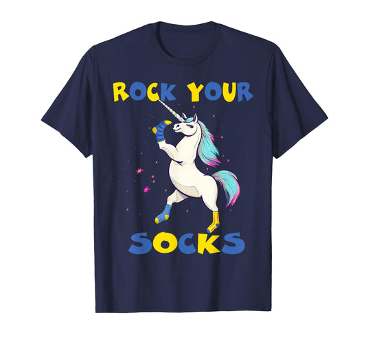 WORLD DOWN SYNDROME DAY Rock Your Socks Unicorn T-Shirt