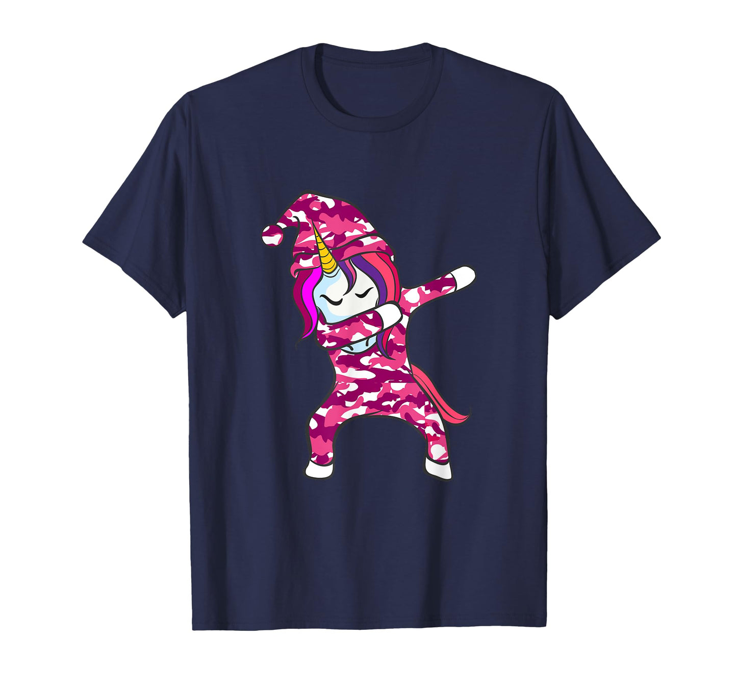 Pink Camo Unicorn Pink Camouflage dabbing unicorn T-Shirt