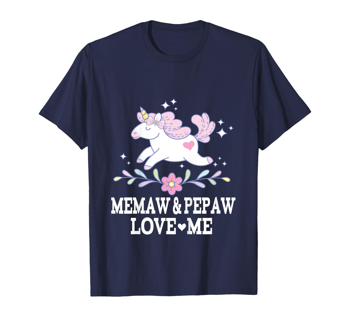 Kids Memaw and Pepaw Love Me Granddaughter Unicorn T-Shirt