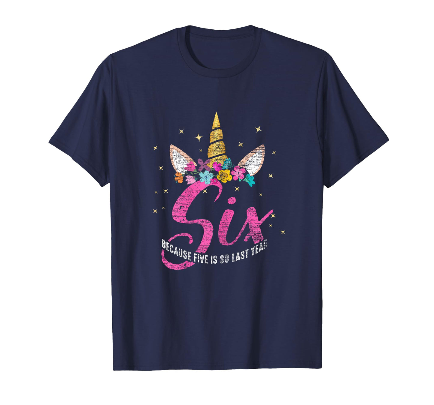 6 Years Old Birthday Girl Gifts Unicorn 6th Birthday T-Shirt