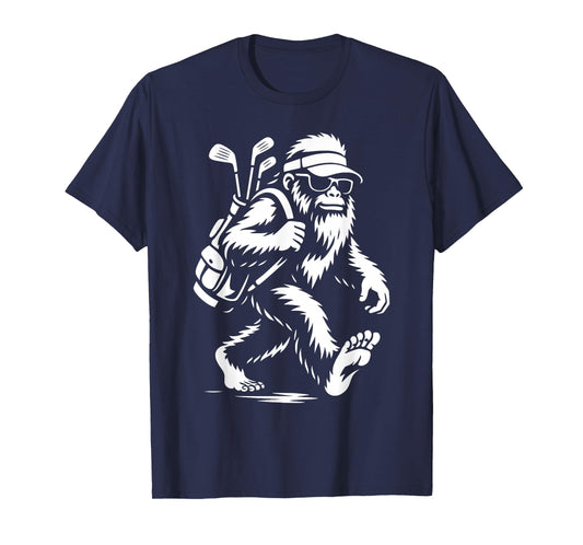 Funny Golf Novelty Men Women Kids Sasquatch Bigfoot Golfing T-Shirt