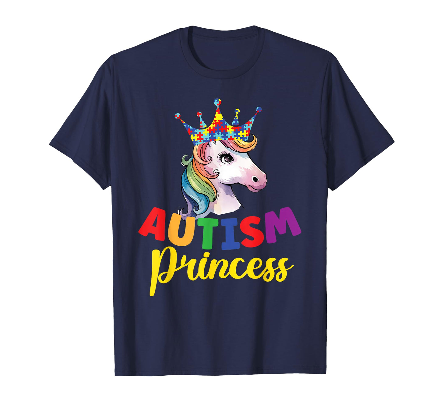 Autism Princess Cute Unicorn Daughter Girl Autism Awareness T-Shirt