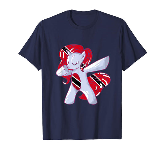 Dabbing Unicorn Trinidadian Flag Trinidad And Tobago T-Shirt
