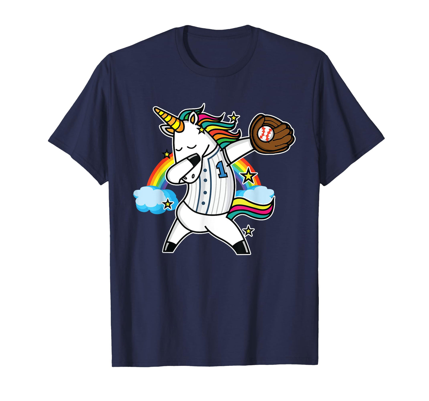 Unicorn Baseball Rainbow Baseball Lover I Unicorn Baseball T-Shirt