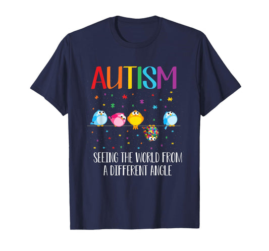 Cute Bird Autism Seeing The World From A Different Angle T-Shirt