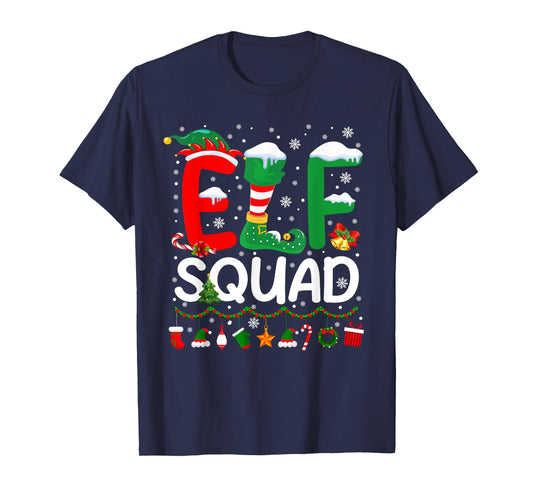 Elf Squad Christmas Family Matching Pajamas Kids Funny Xmas T-Shirt