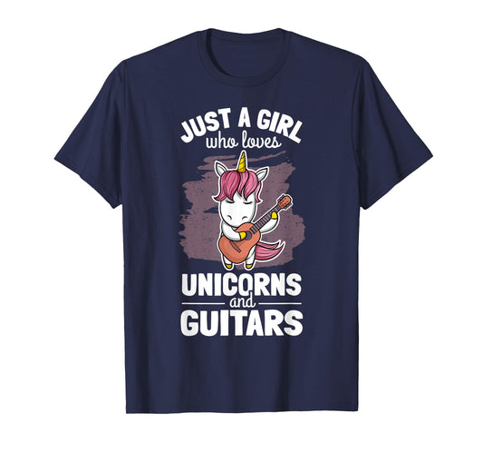 Cute Unicorn Guitar Player Woman Magical Girl Guitarist T-Shirt