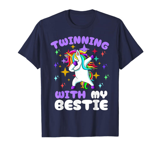 Twinning Unicorn Bestie Spirit Week Twin Day Best Friend T-Shirt