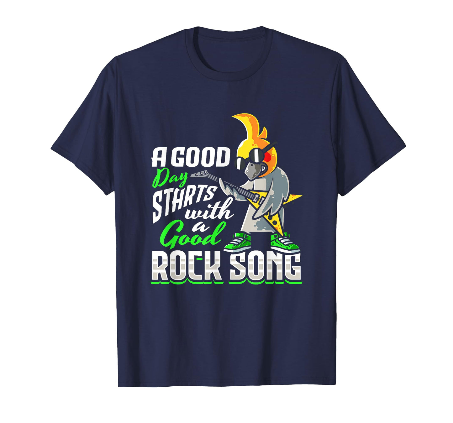 Cockatiel Bird Rock n Roll Design for a Rock music lover T-Shirt