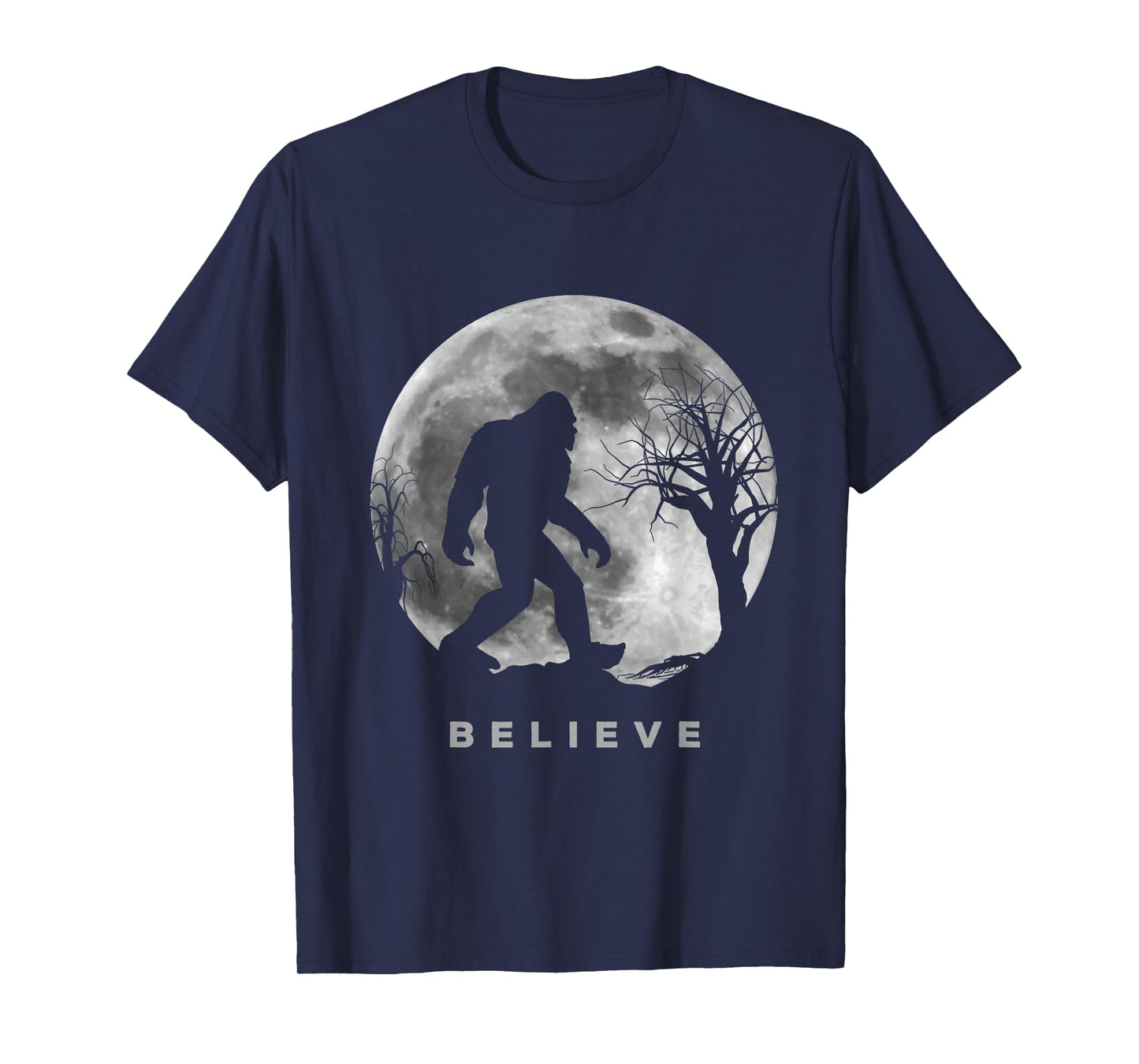 Bigfoot Night Full Moon Shirt I Believe Sasquatch Men Kids T-Shirt