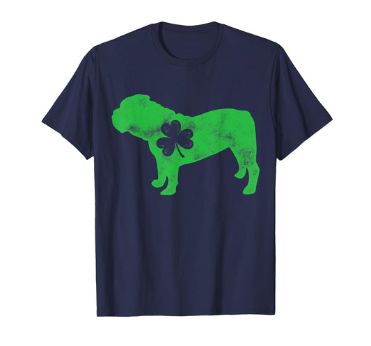 English Bulldog St Patricks Day Men Women Shamrock Dog Lover T-Shirt
