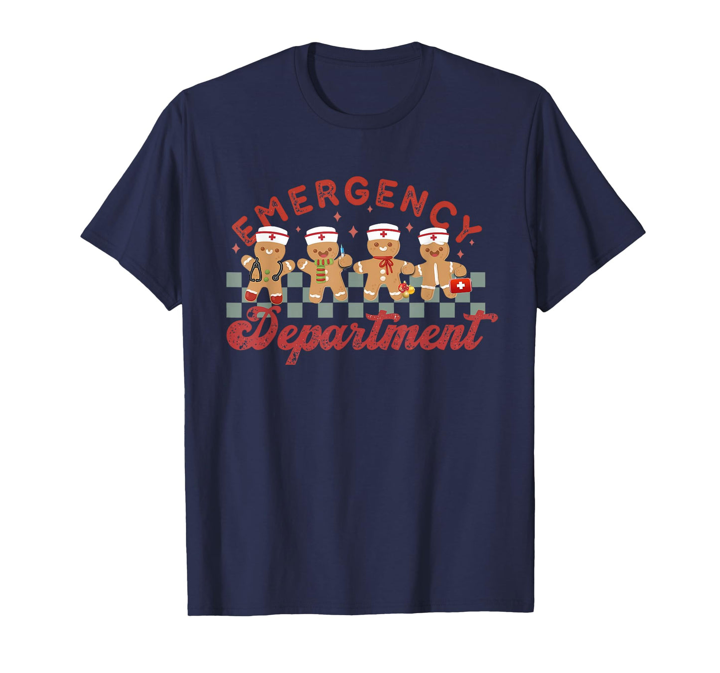 Emergency Department Shirt ER Crew Team Nurse Christmas Emergency Department ER Crew Gingerbread Nurse T-Shirt