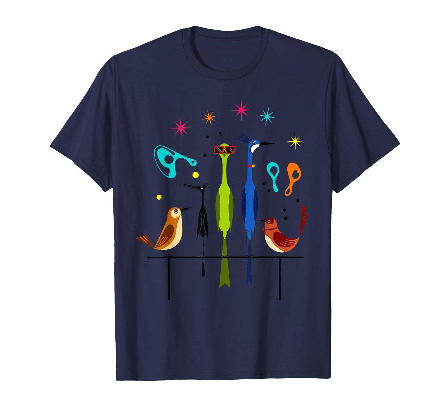 Retro Mid-Century Modern Birds 50s 60s Style Men Women Kid T-Shirt