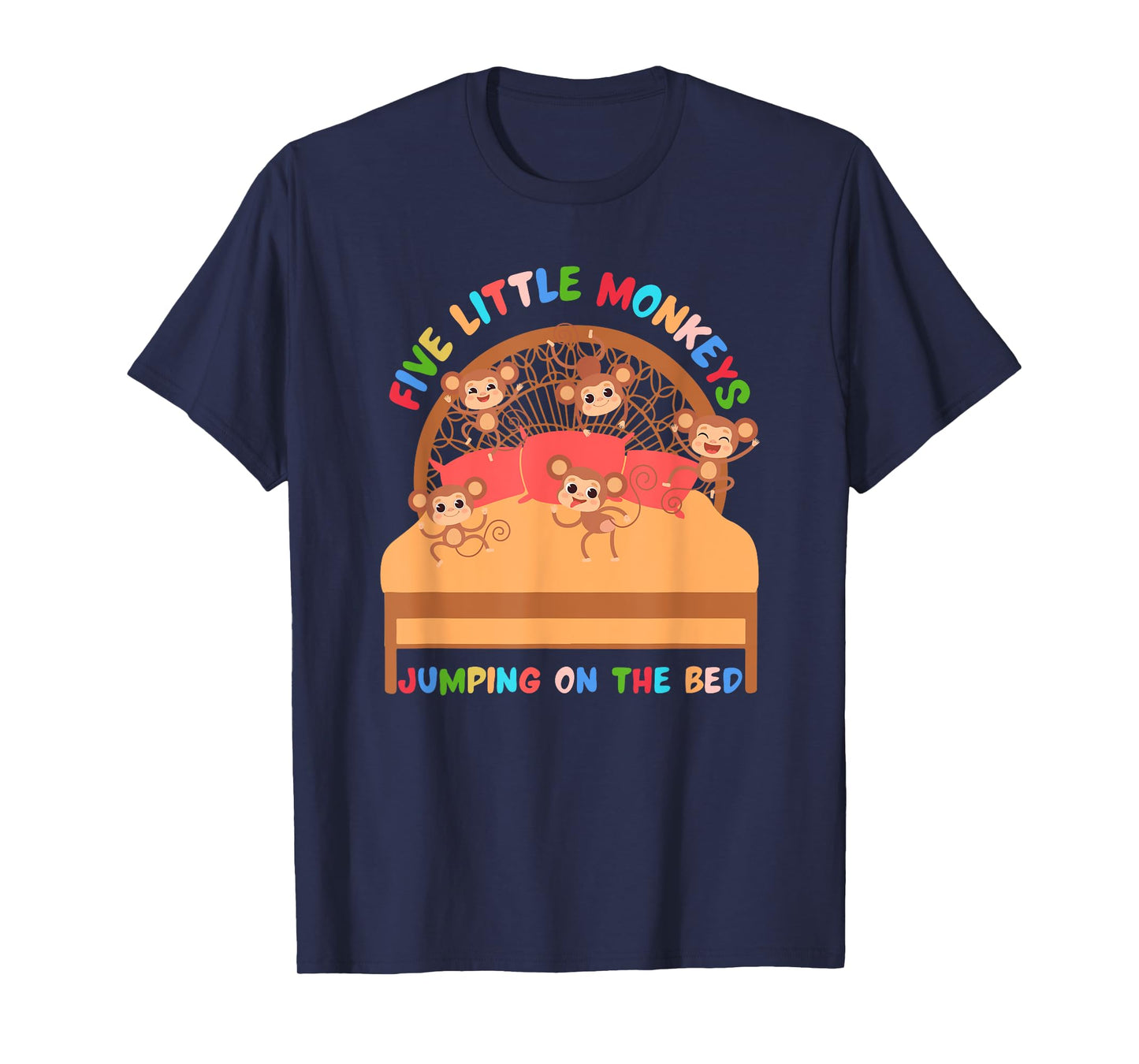 Cool Five Little Monkeys Jumping on The Bed tee for kids T-Shirt