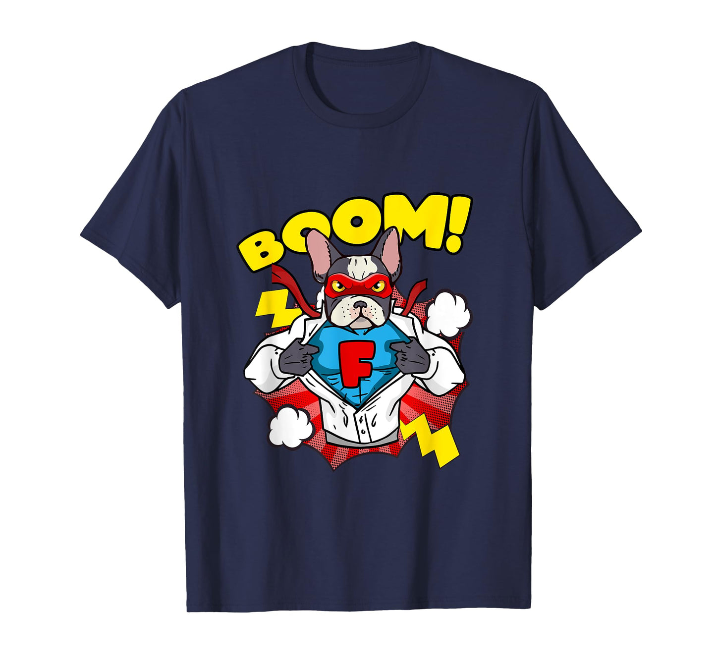 French Bulldog as Comic Super Hero T-Shirt for Men Women Kids