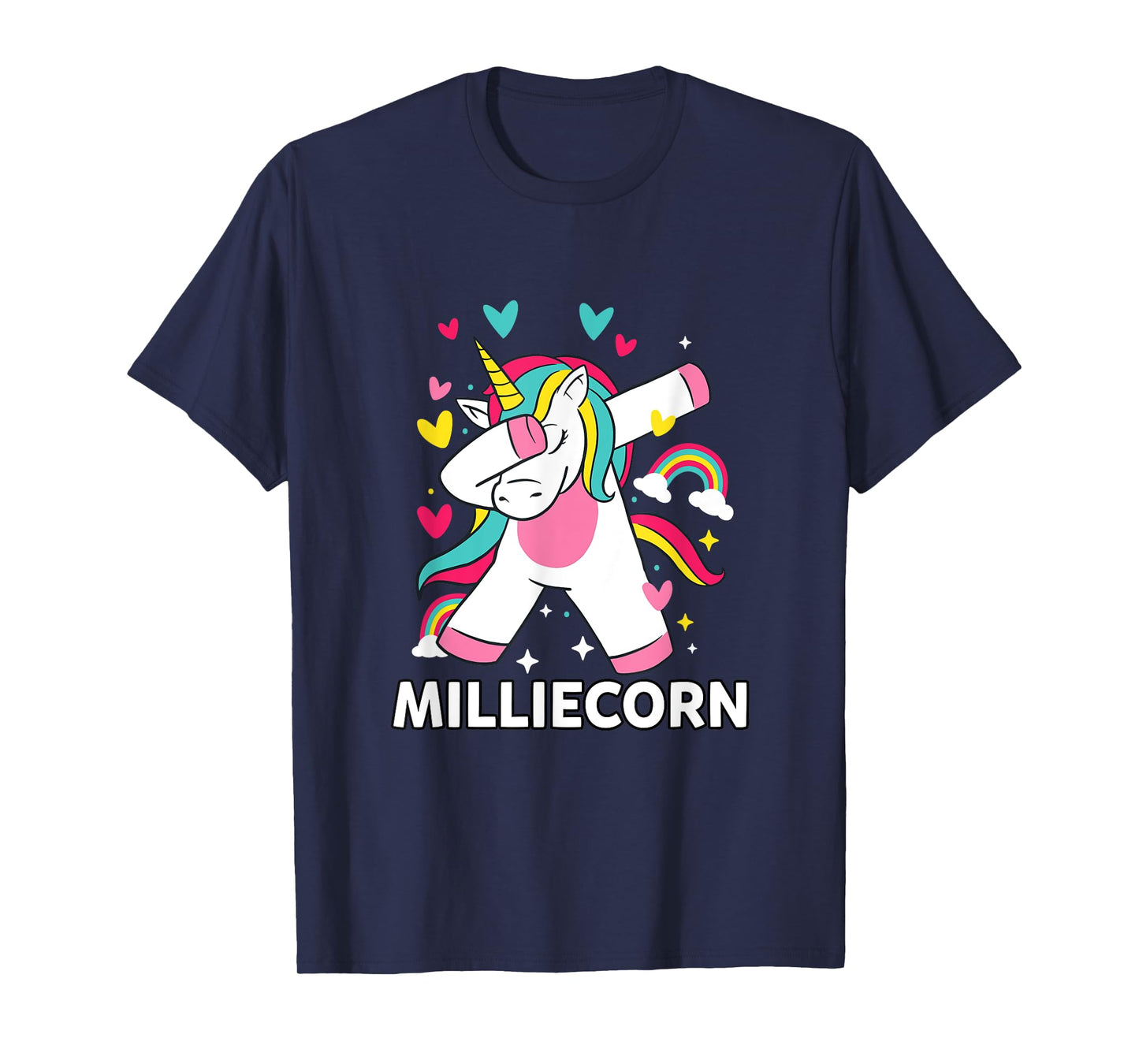 Milliecorn Personalised Name Dabbing Unicorn Millie T-Shirt