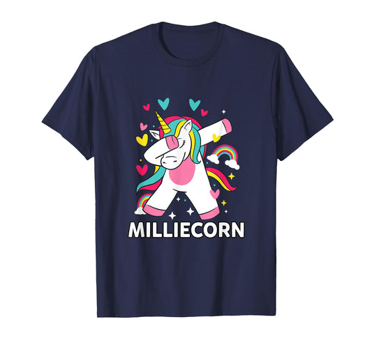 Milliecorn Personalised Name Dabbing Unicorn Millie T-Shirt