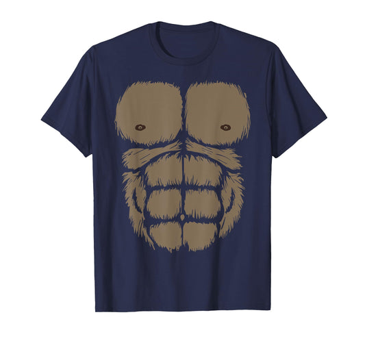 Gorilla Chest Belly Boy Men Monkey Costume Kids Fancy Dress T-Shirt