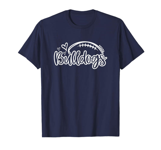 Football Bulldogs School Sports Fan Team Spirit T-Shirt