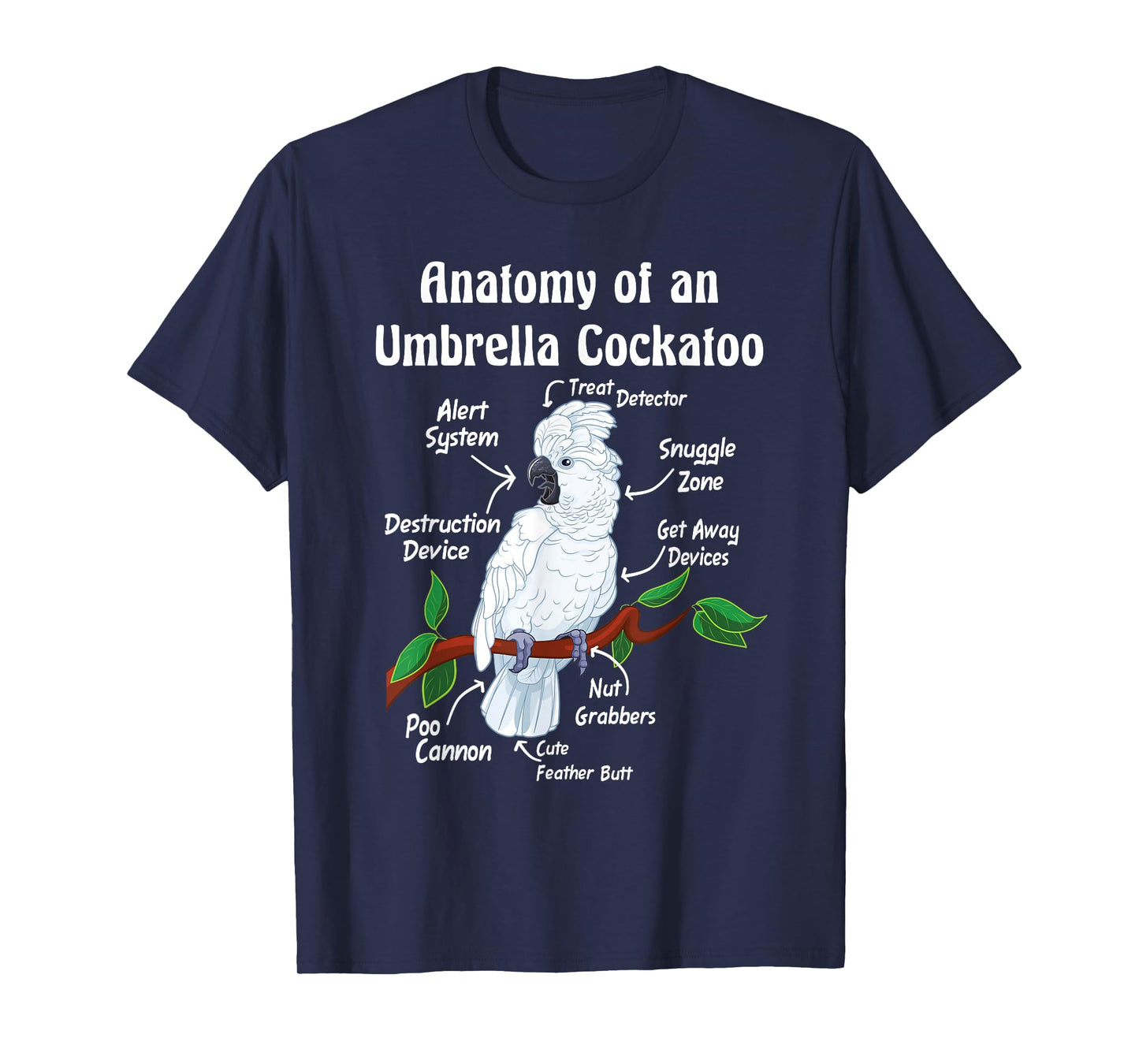 Parrot Anatomy Designs Anatomy of an Umbrella Cockatoo Unisex-Adults, Kids T-Shirt