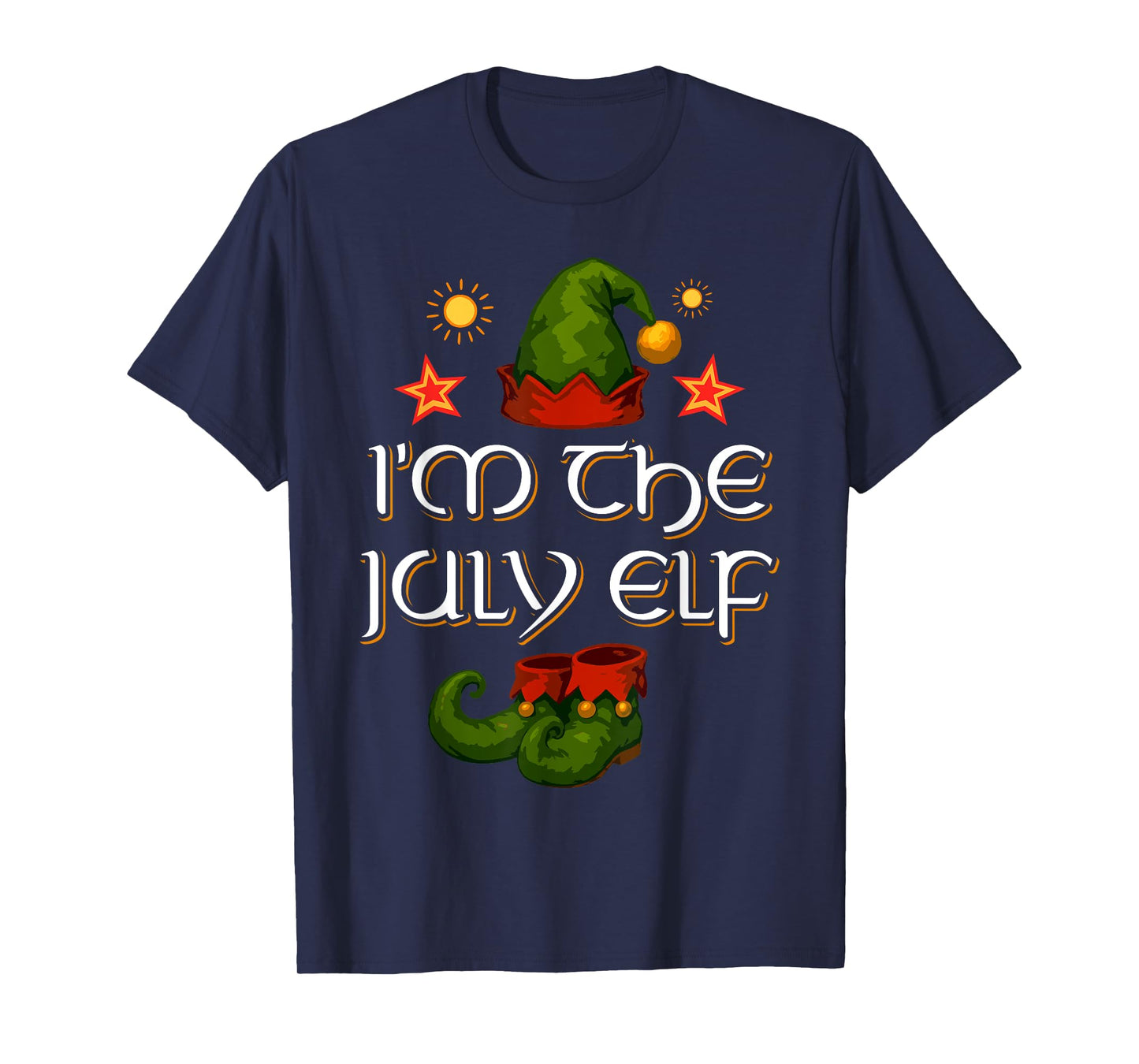 I'm The July Elf Christmas In July Santa Hawaiian Christmas T-Shirt