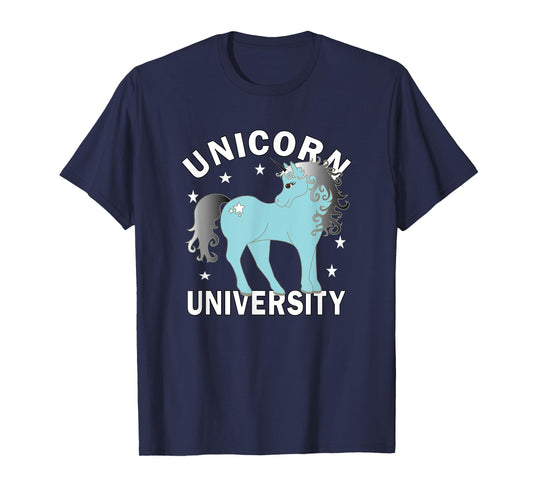 Blue Unicorn University White Stars T-Shirt
