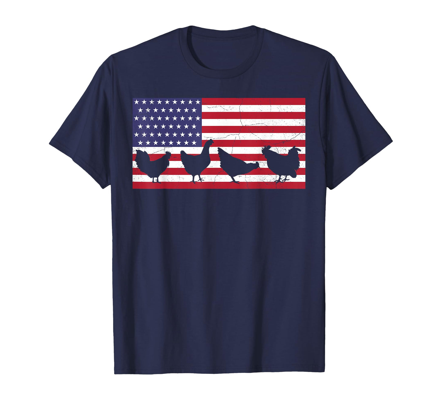 Chicken Fourth of July Hen Farm July 4th American Flag USA T-Shirt