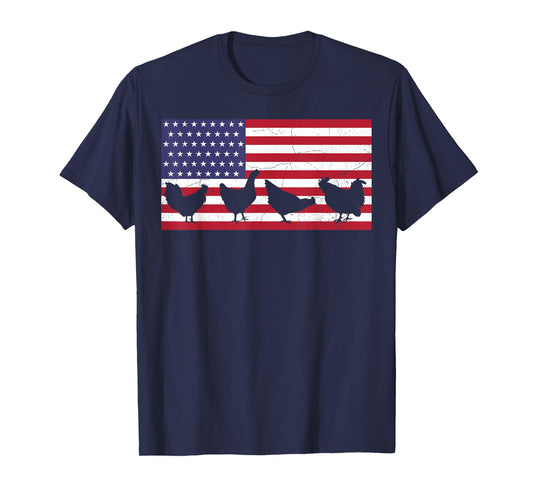Chicken Fourth of July Hen Farm July 4th American Flag USA T-Shirt